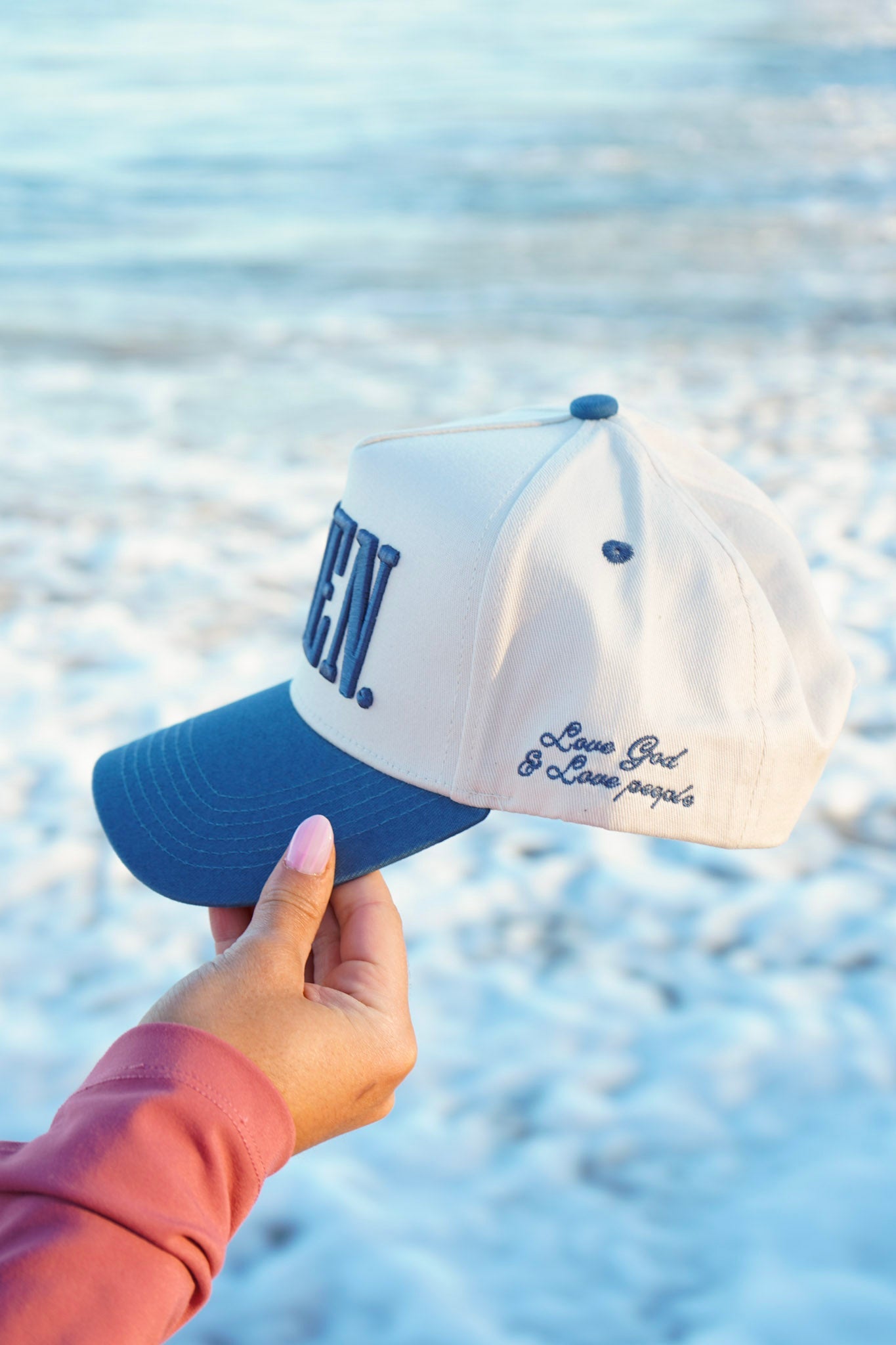 AMEN. - Slate Blue Vintage Trucker Hat