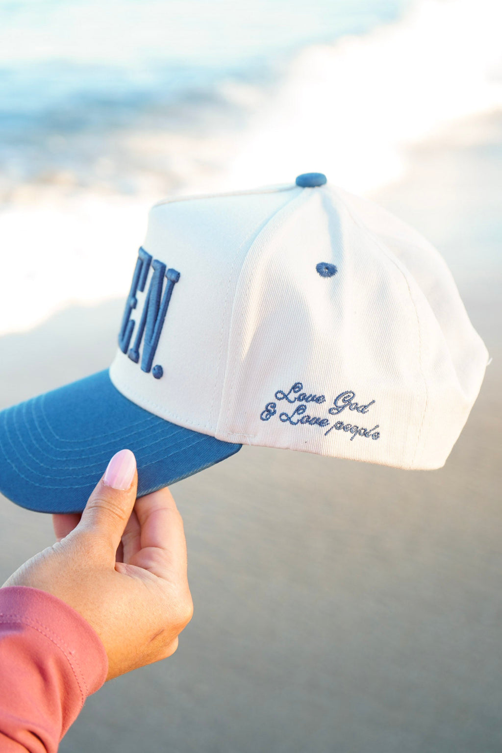 AMEN. - Slate Blue Vintage Trucker Hat