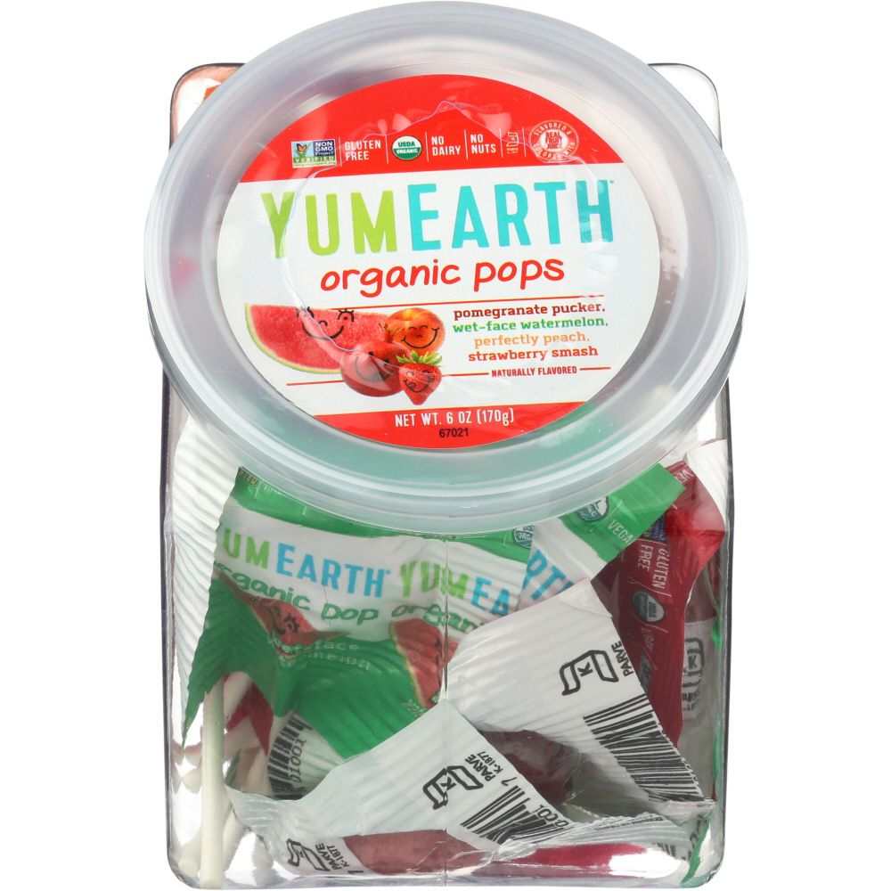 YUMMY EARTH Organic Lollipops Personal Bin Fruit Flavors, 6oz -Natural