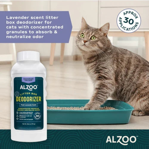 Alzoo Cat Litter Deodorizer Fragrant Fresh Lavender 26 oz.