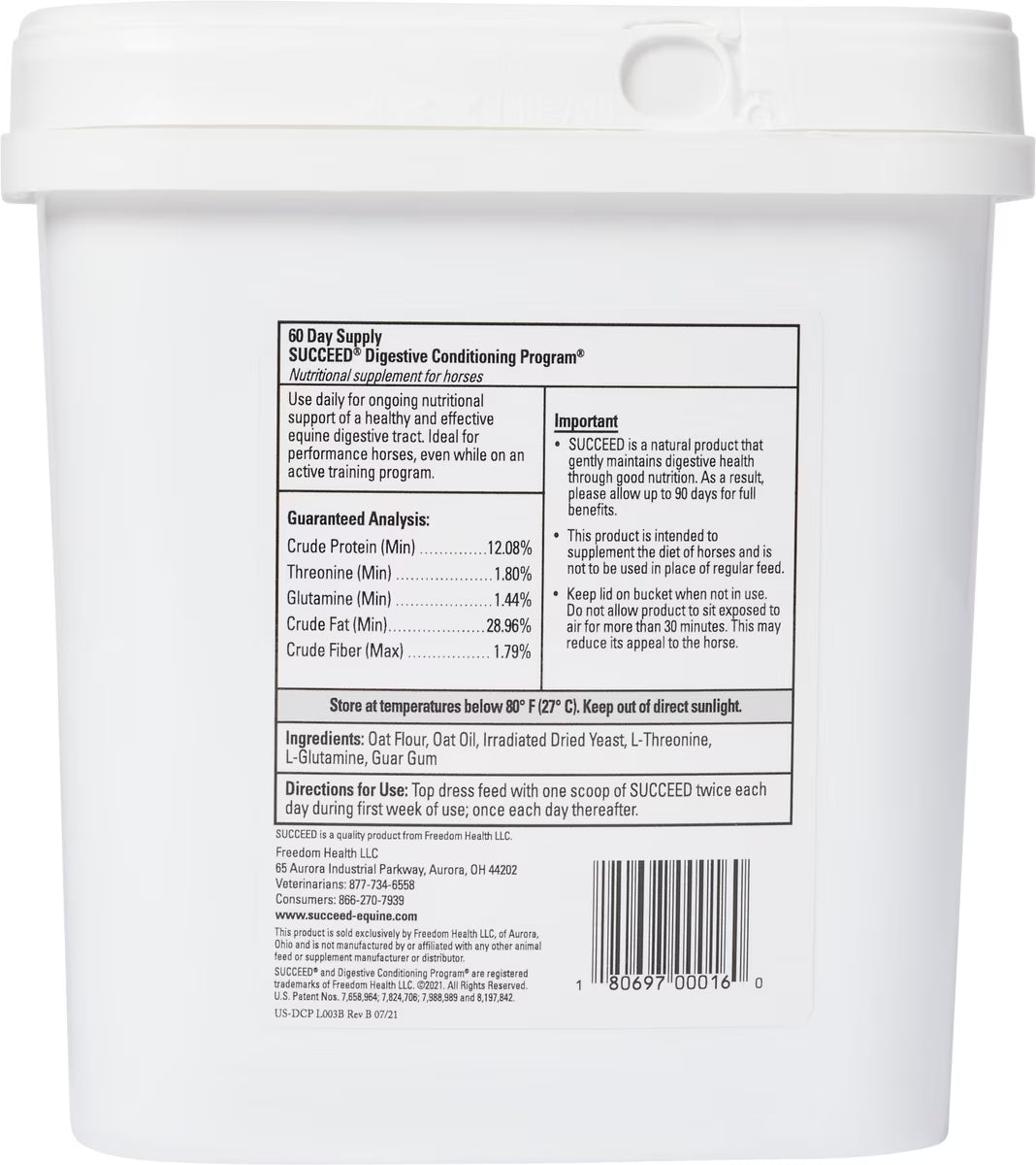 SUCCEED Digestive Conditioning Program Granules 3.75 lb Horse Digestive Supplement