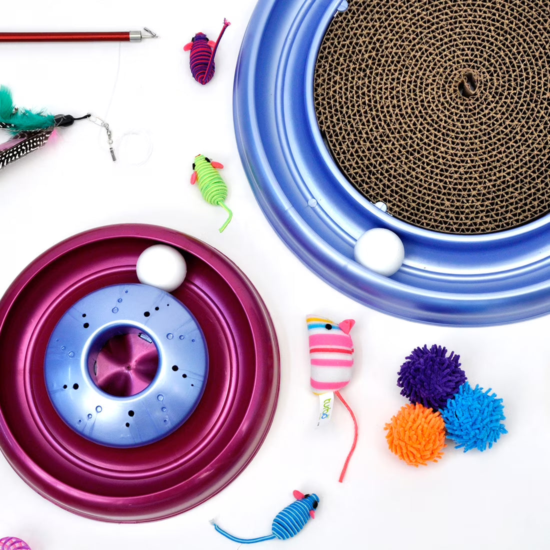 Bergan Catnip Cyclone Cat Toy w/Catnip & Ball Attaches to Turbo Scratcher/Star Chaser