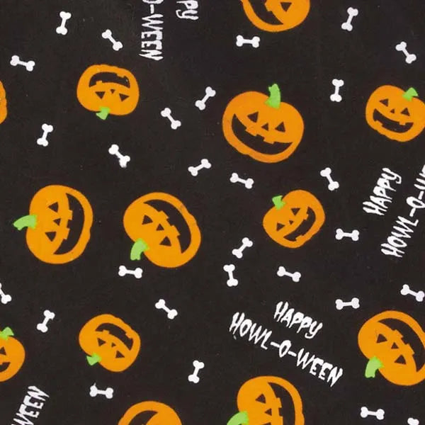 Aria Halloween Dog Bandana Pumpkin Bone Howl-O-Ween Pet Accessory