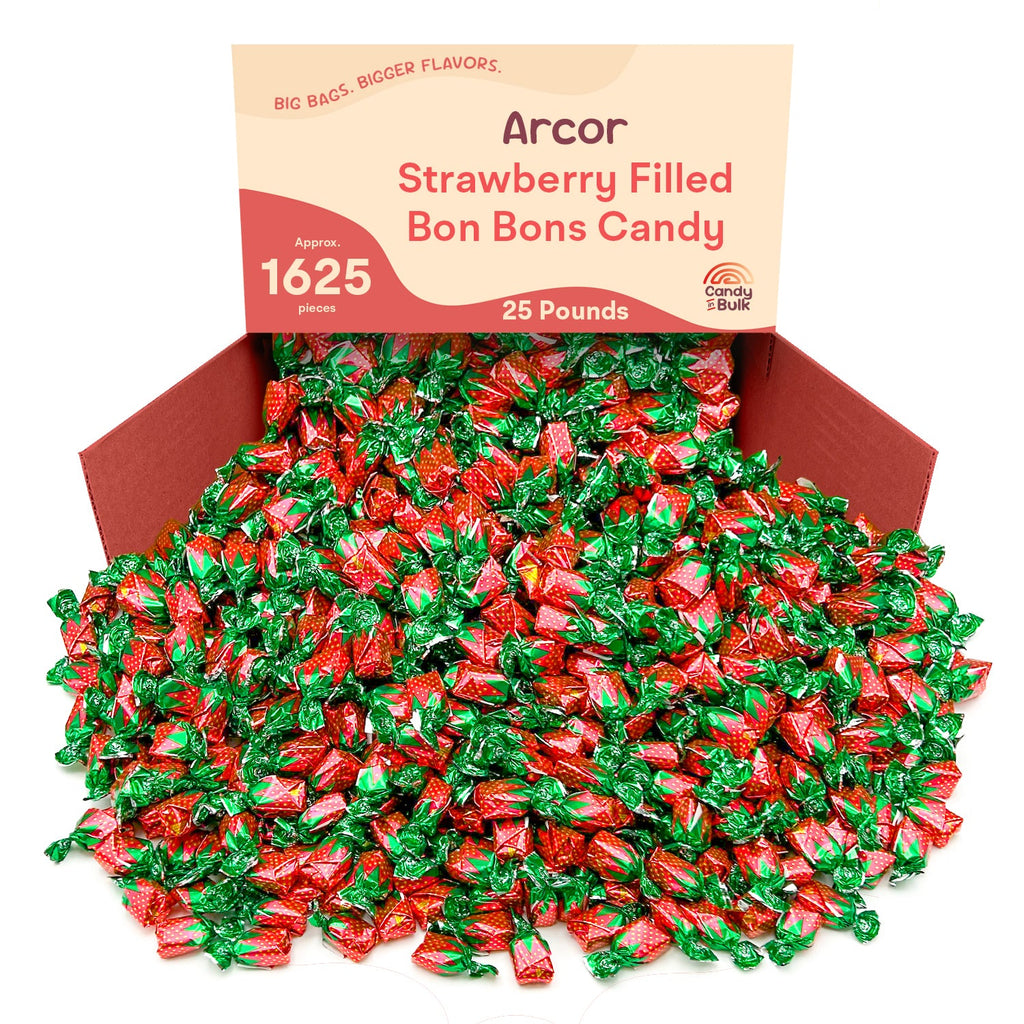 Arcor Strawberry Filled Bon Bons Hard Candy – Bulk Value Bag