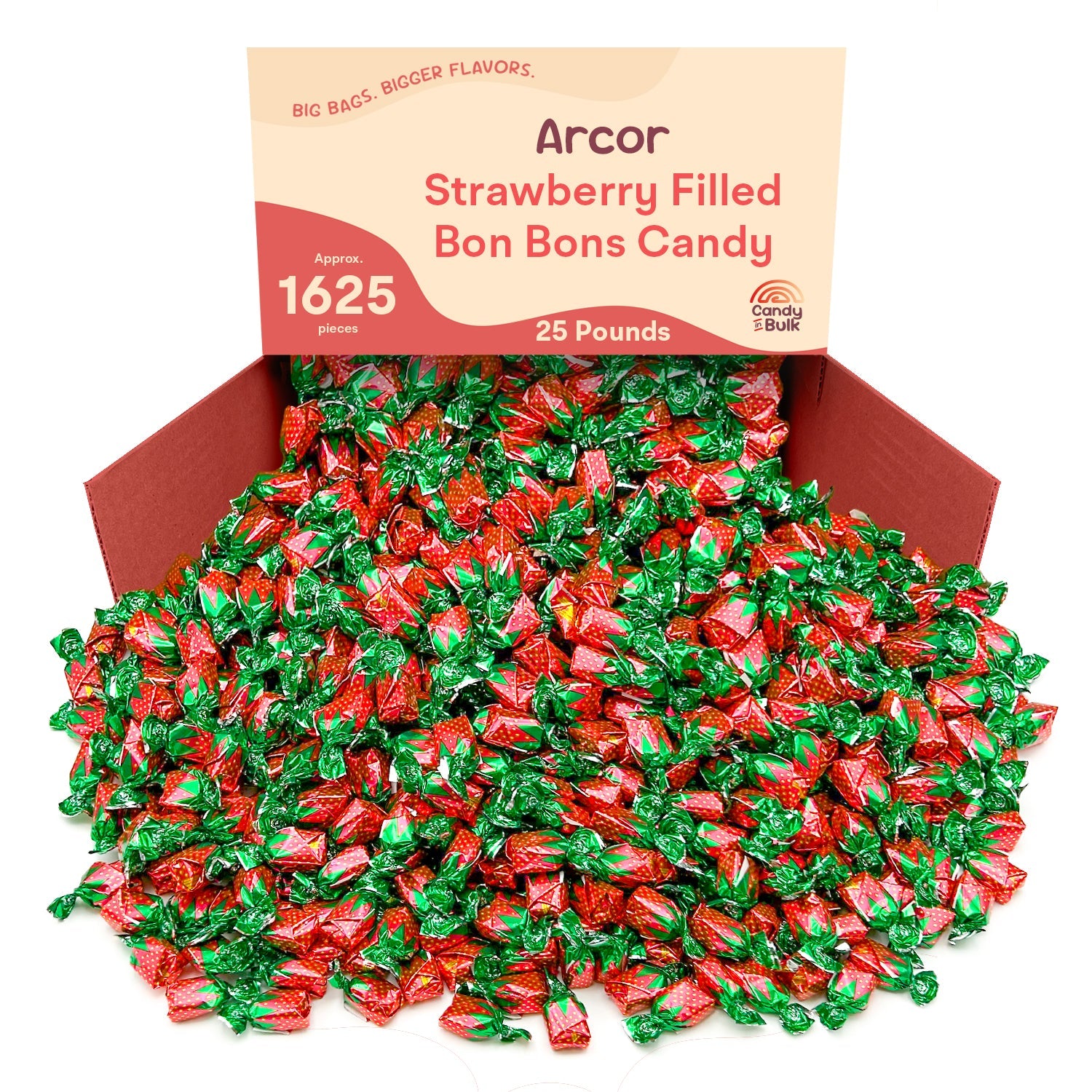 Arcor Strawberry Filled Bon Bons Hard Candy – Bulk Value Bag