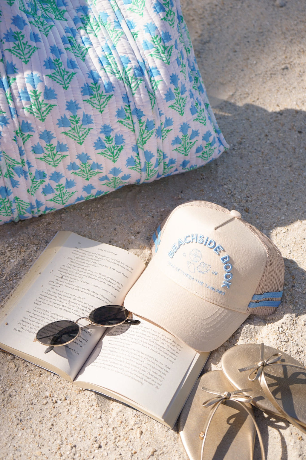 Beachside Book Club - Tan Canvas Trucker Hat