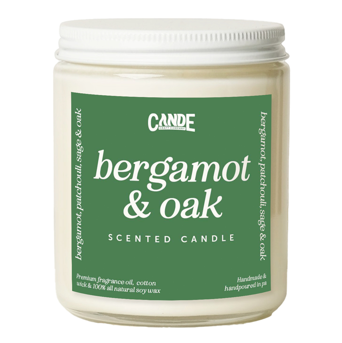 Bergamot & Oak Scented Candle