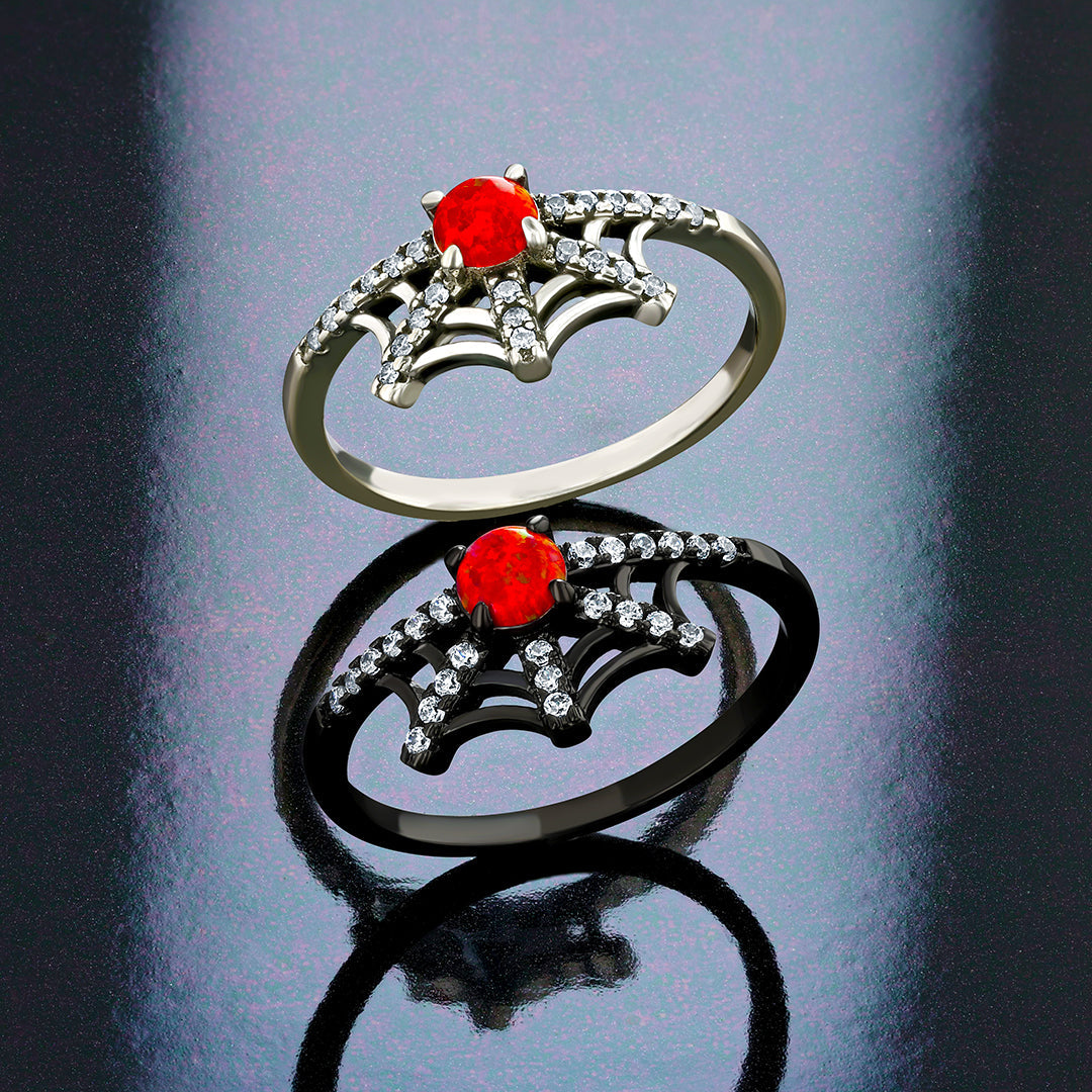 Black Widow - Jewel Candle Ceramic - Sterling Silver