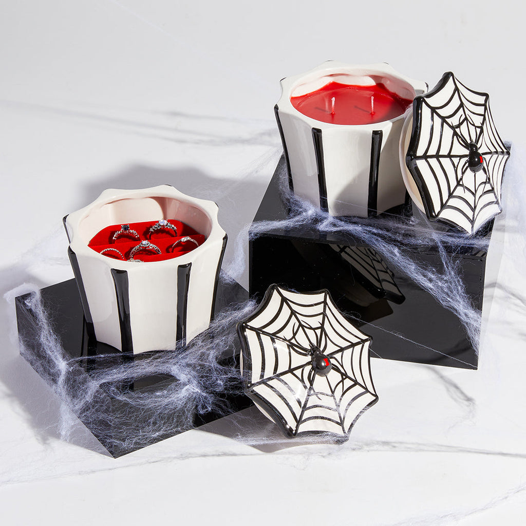 Black Widow - Jewel Candle Ceramic - Sterling Silver