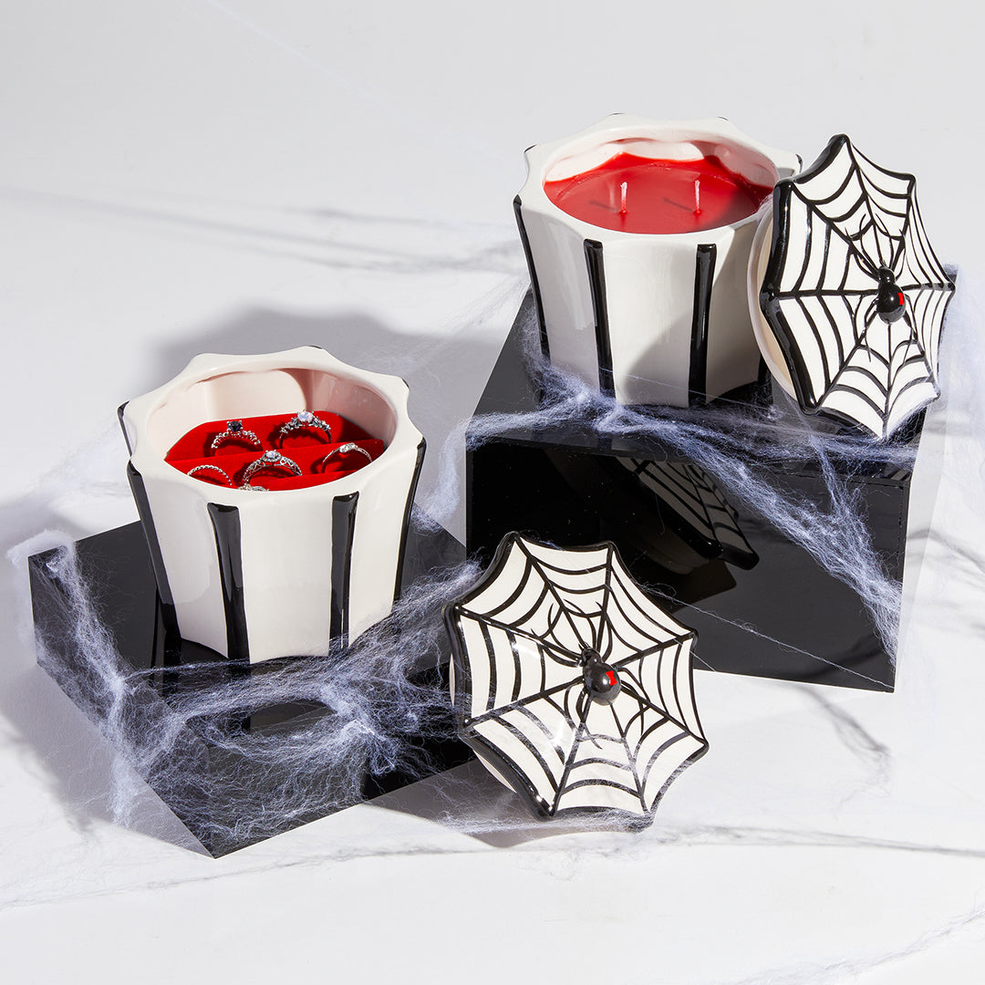 Black Widow - Jewel Candle Ceramic - Sterling Silver