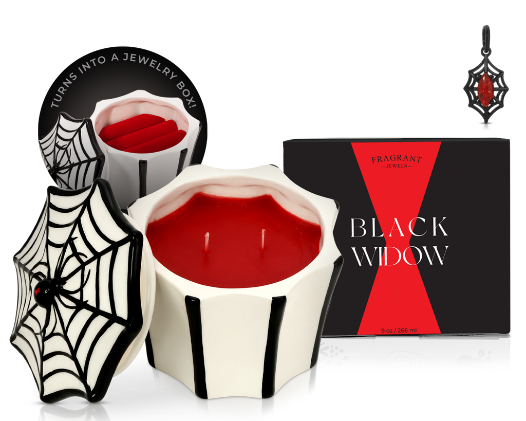 Black Widow - Jewel Candle Ceramic - Sterling Silver