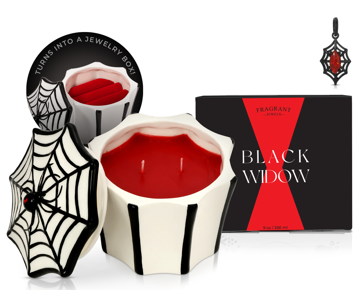 Black Widow - Jewel Candle Ceramic - Sterling Silver