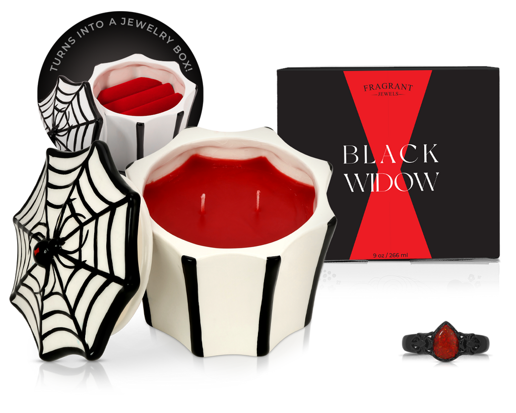 Black Widow - Jewel Candle Ceramic - Sterling Silver
