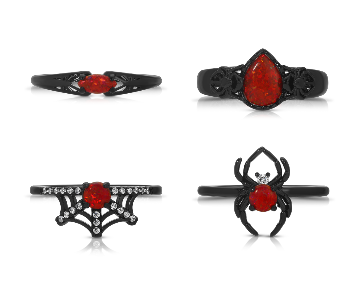 Black Widow - Jewel Candle Ceramic - Sterling Silver