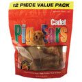 Cadet Natural Pig Ears for Dogs 100% Pork Oven Roasted Dental Chews 12 Pack