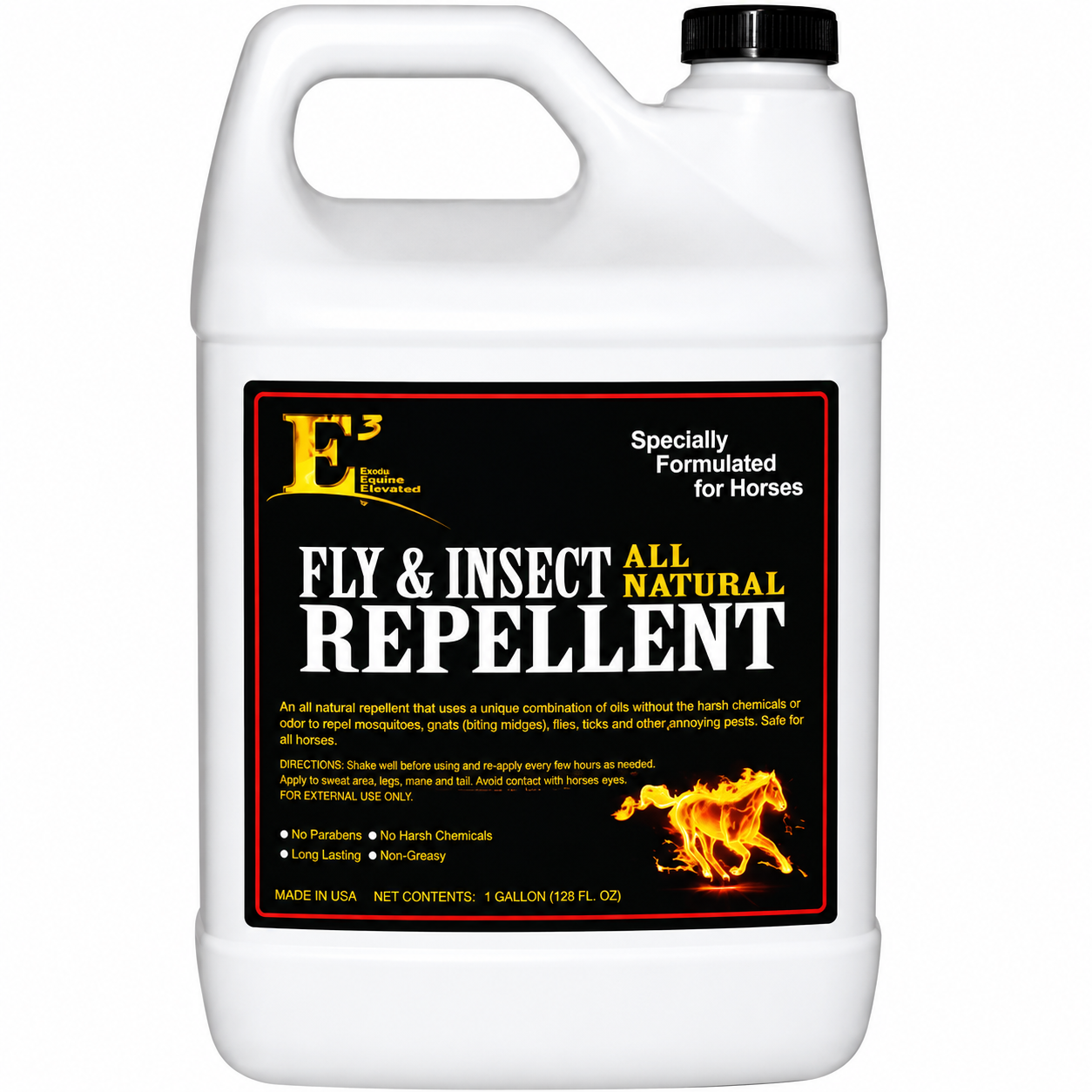 E3 Elite Fly and Insect Repellent All Natural Animals 1 Gallon