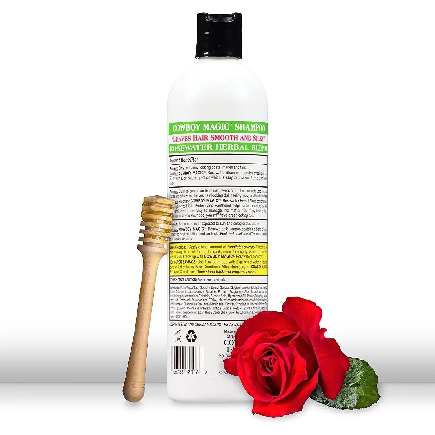 Cowboy Magic Concentrated Rosewater Shampoo 16 oz. for Horse Dogs Cat & Humans