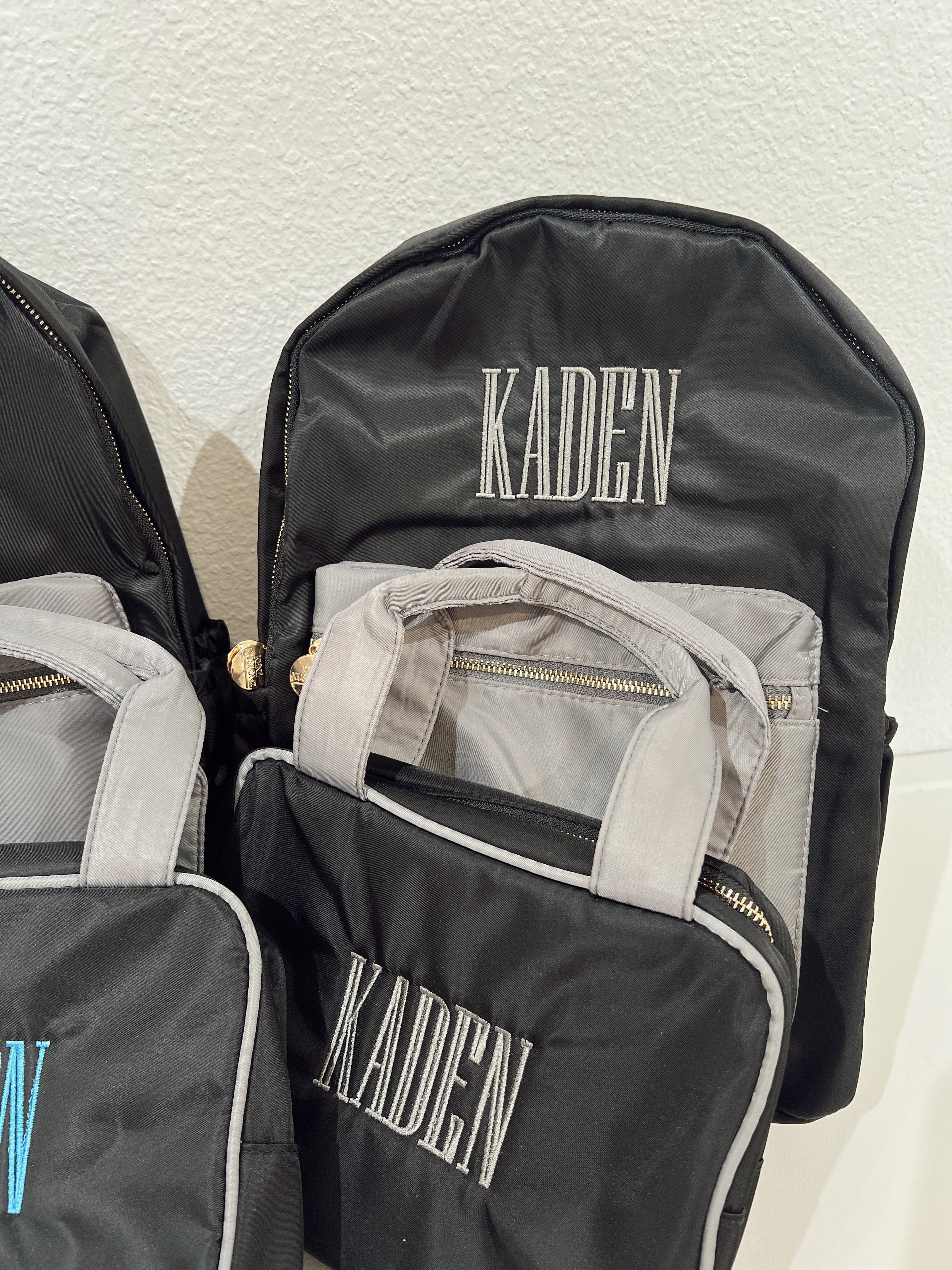 Black + Grey Colorblock Backpack PLAIN NO EMBROIDERY