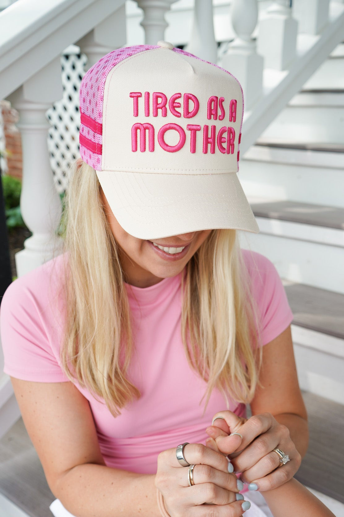 Tired as a Mother - Tan Trucker Hat