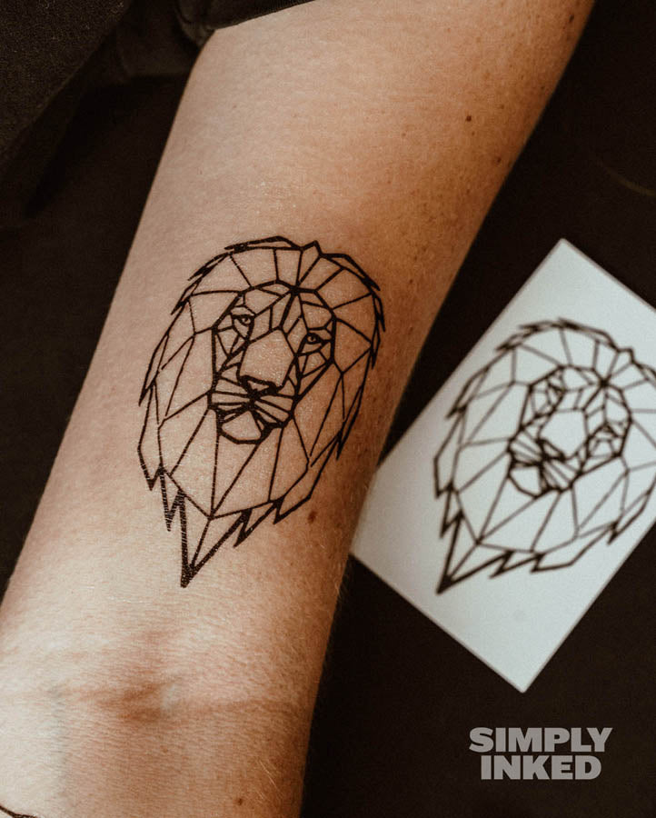 Geometric Lion Tattoo
