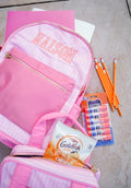 Pink Stripe Backpack -PLAIN NO EMBROIDERY