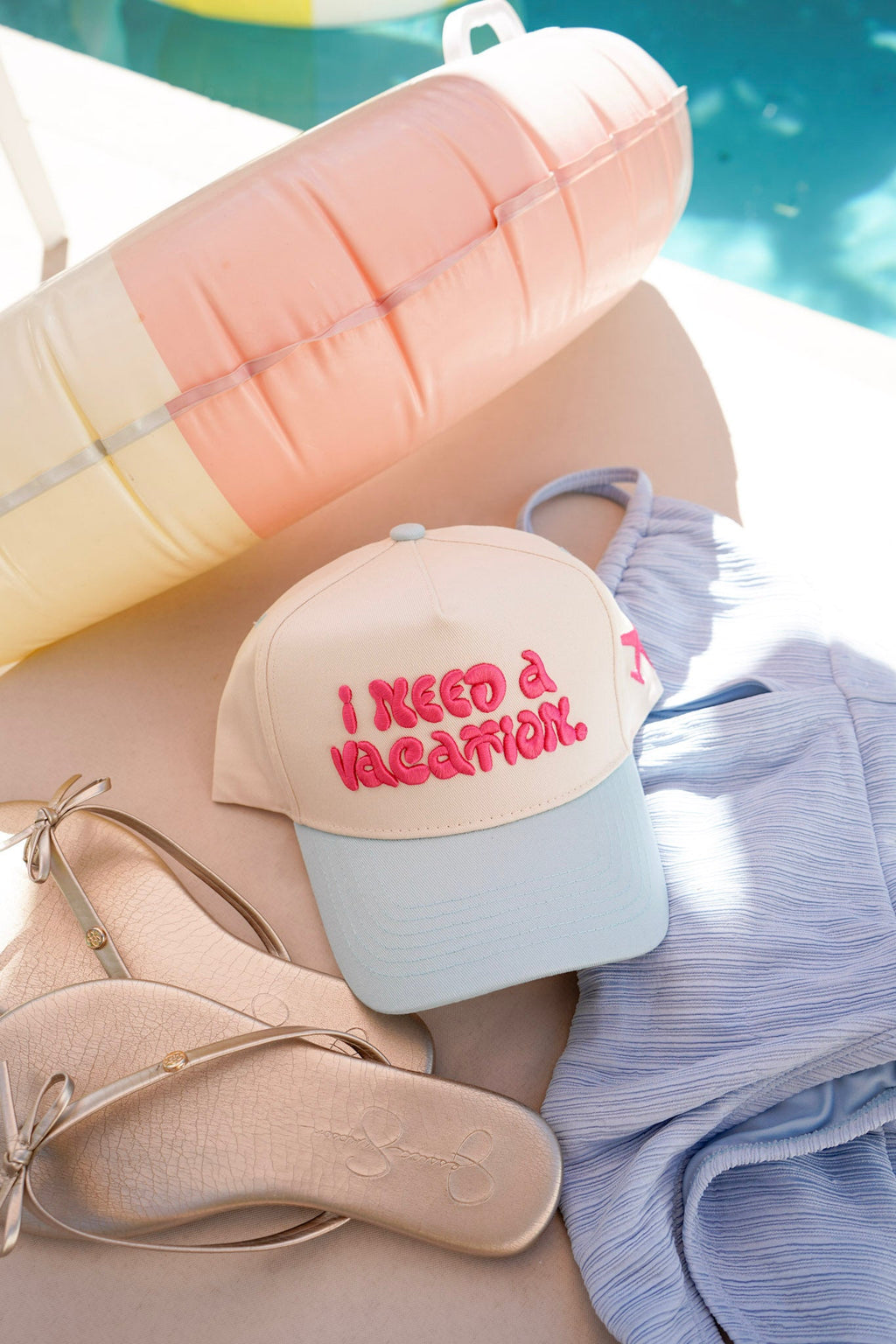 I Need a Vacation - Baby Blue Trucker Hat
