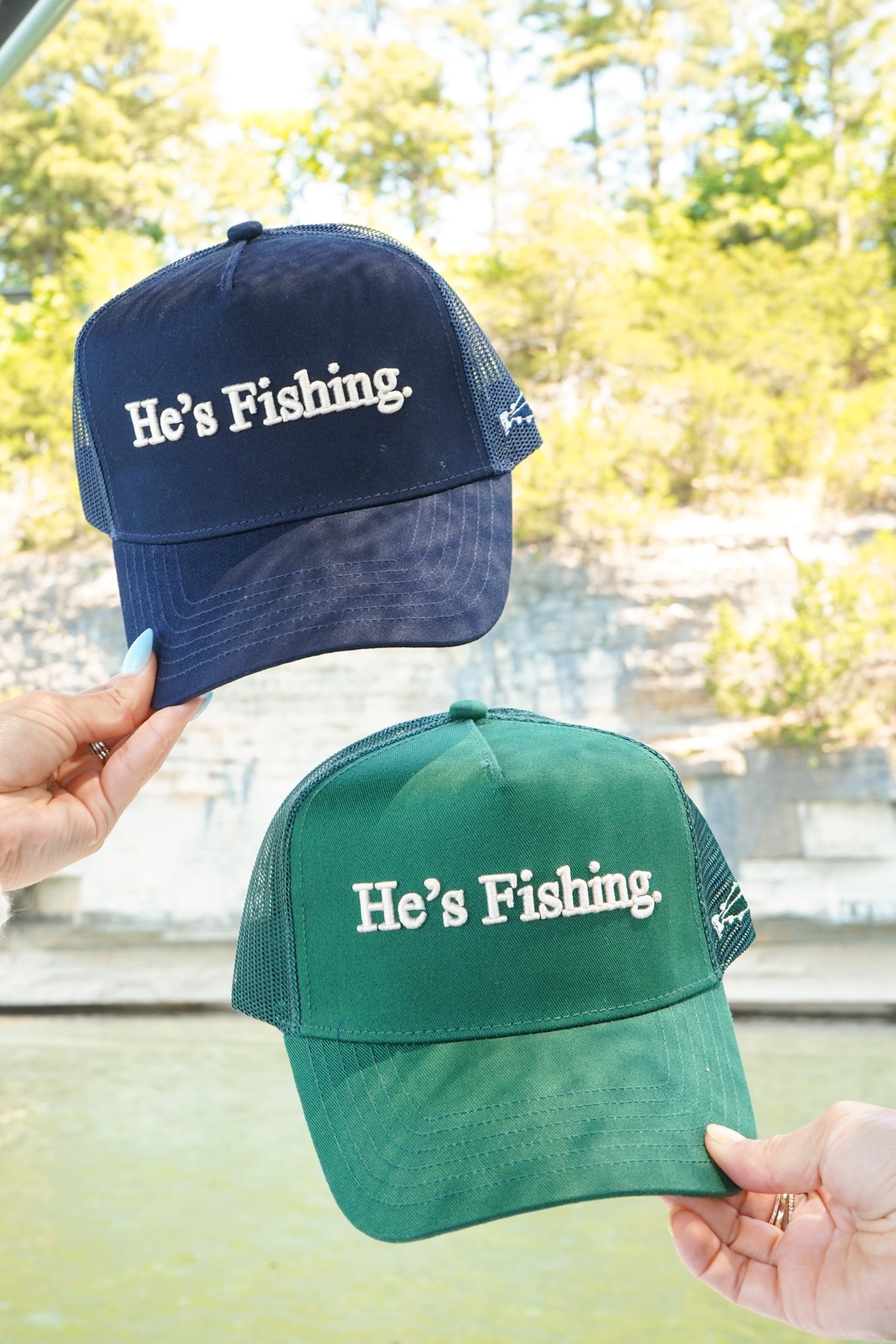 He's Fishing Trucker Hat