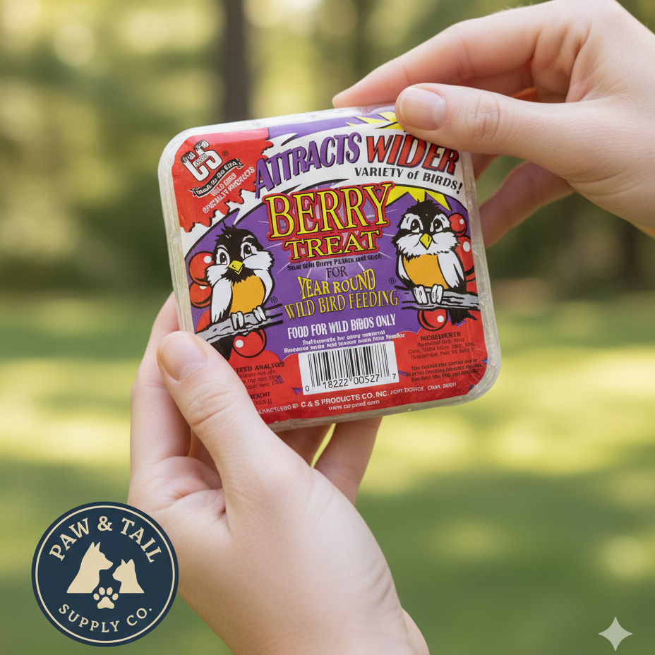 C&S Berry Suet Treat 11.75 oz Wild Bird Suet Cake Year-Round Cranberry Blend