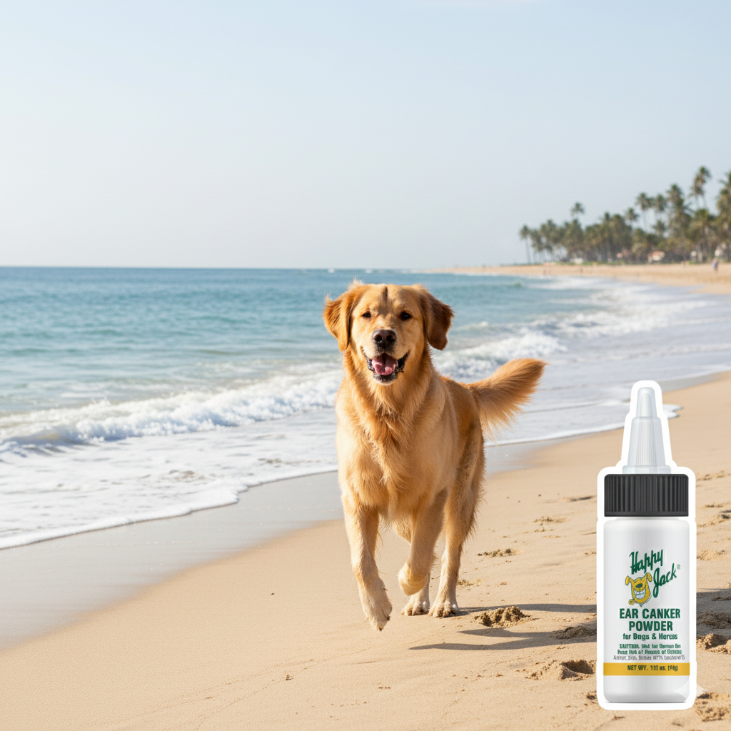 Happy Jack Ear Canker Powder .5oz Dogs Horses Healing Aid Fast Recovery