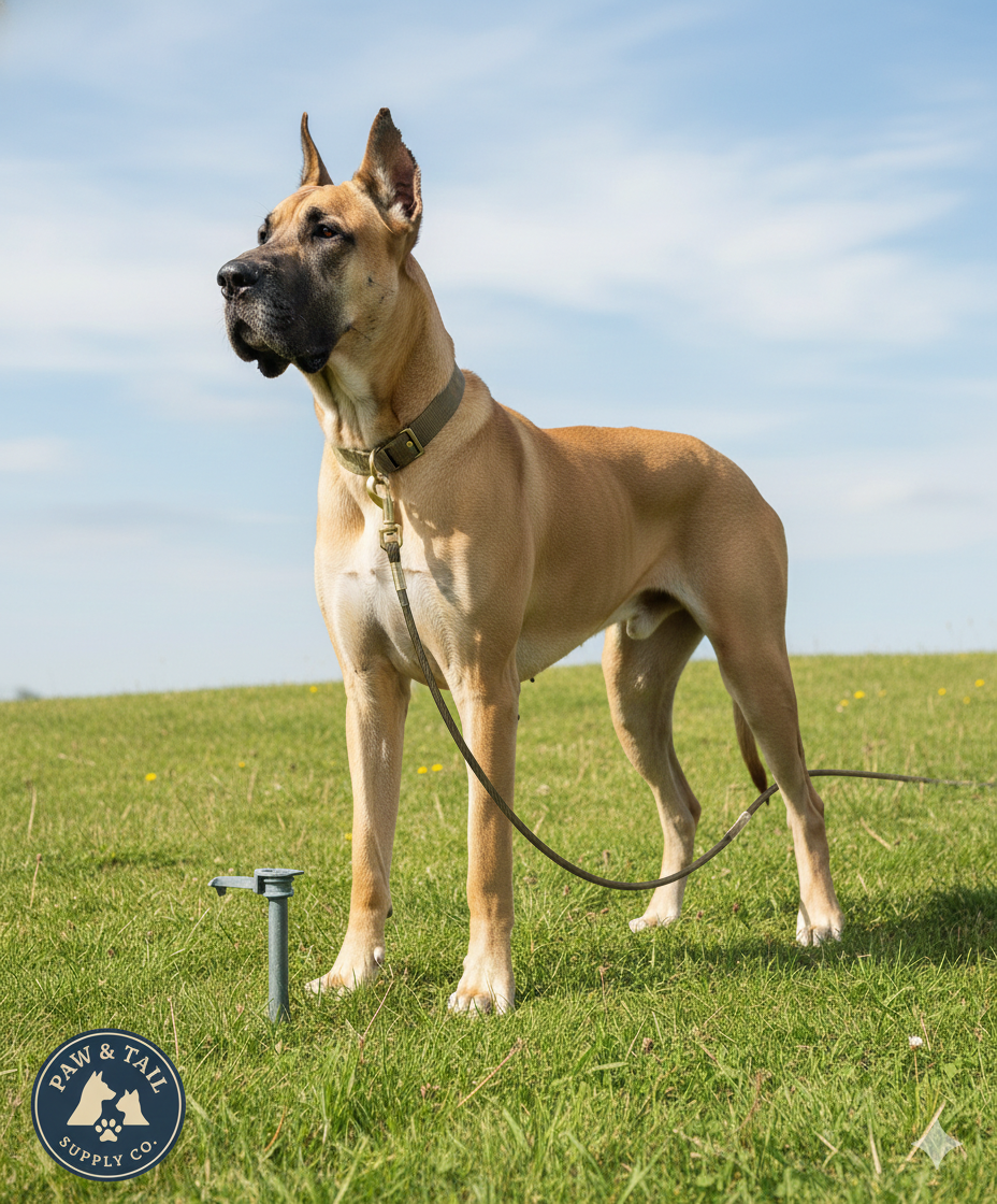 Boss Pet Super Beast XXL Dog Twin-Swivel Vinyl Coated Tie-Outs 20ft Up 250lbs