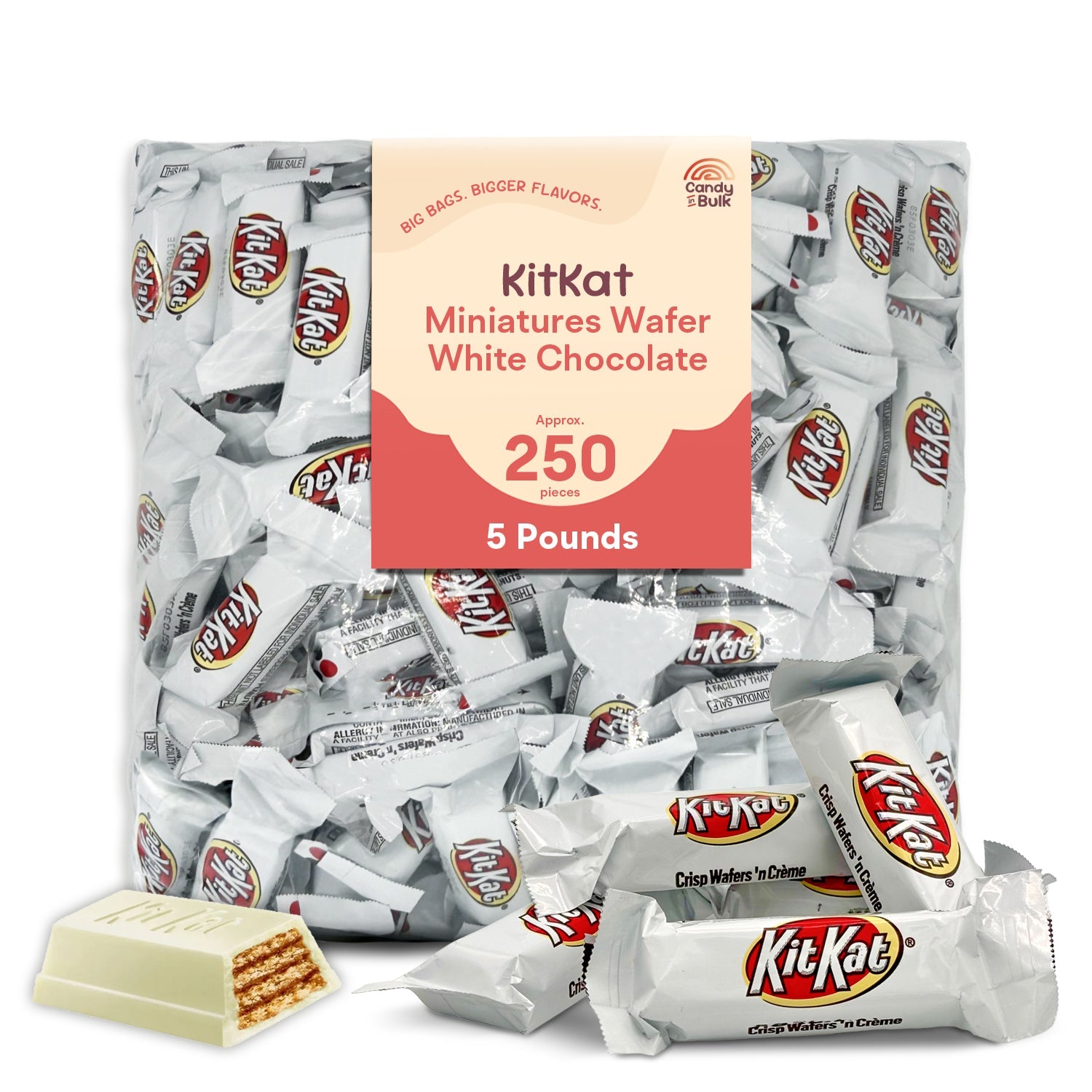 KitKat White Chocolate Wafer Miniatures – Bulk Value Bag