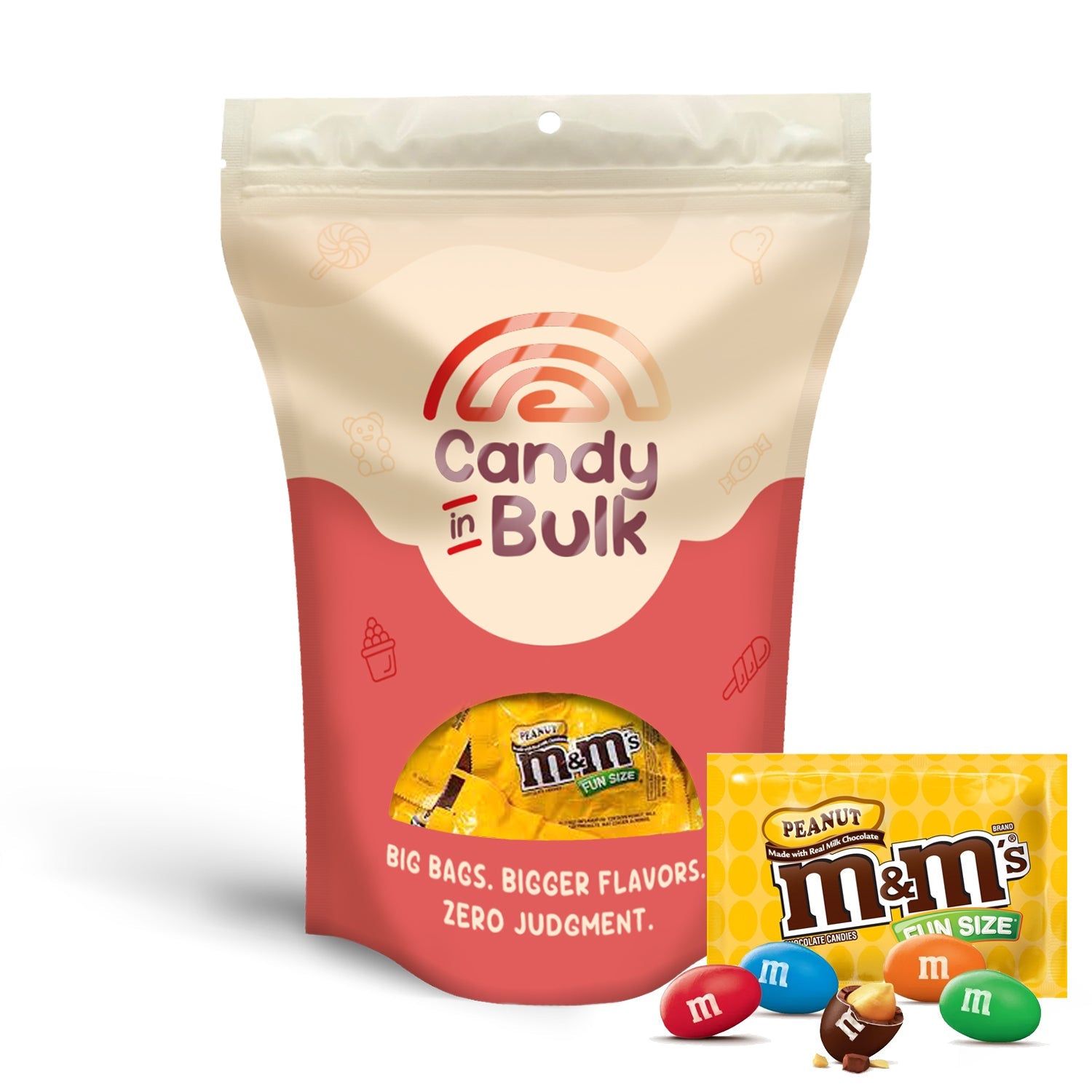 M&M's Peanut Milk Chocolate Candy – Fun Size Packs – Bulk Value Bag