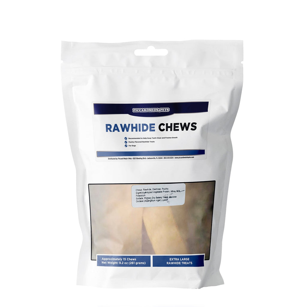 Piccardmeds4pets Rawhide Dental Chews XL Dogs 50lb+ Teeth Cleaning Treats