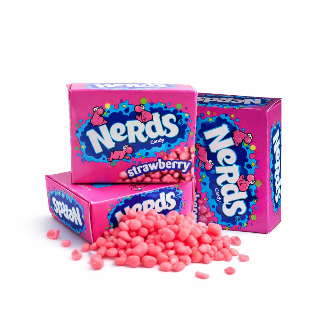 Nerds Strawberry Sweet & Tangy Crunchy Candy – 32 Treat Size Mini Boxes Per Pound