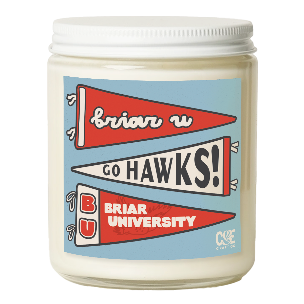 Briar U School Pennants Candle