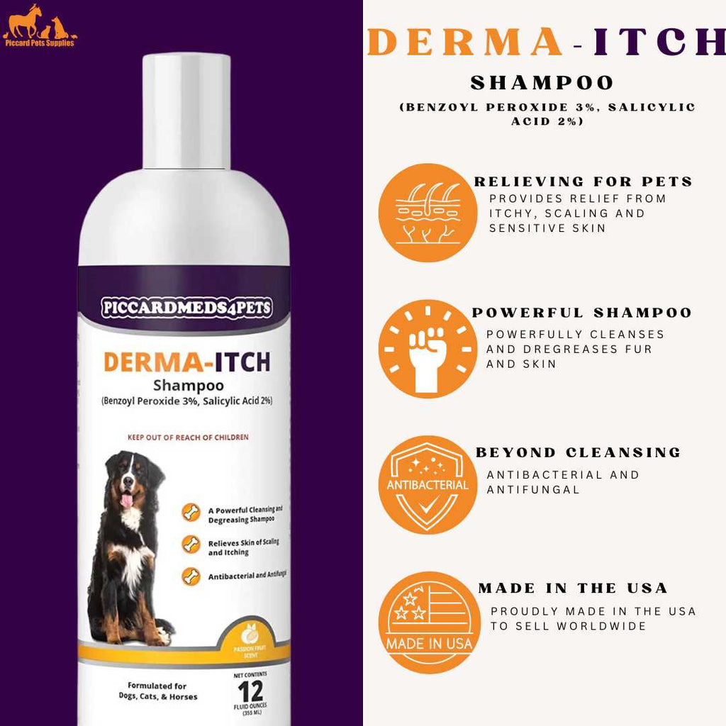 Piccardmeds4pets Derma-Itch Shampoo for Dogs 12 oz. + FREE Camo Bandana!