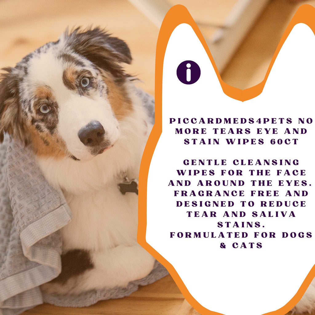 Piccardmeds4pets No More Tears Eye and Stain Wipes for Pets 60CT + FREE Bandana!