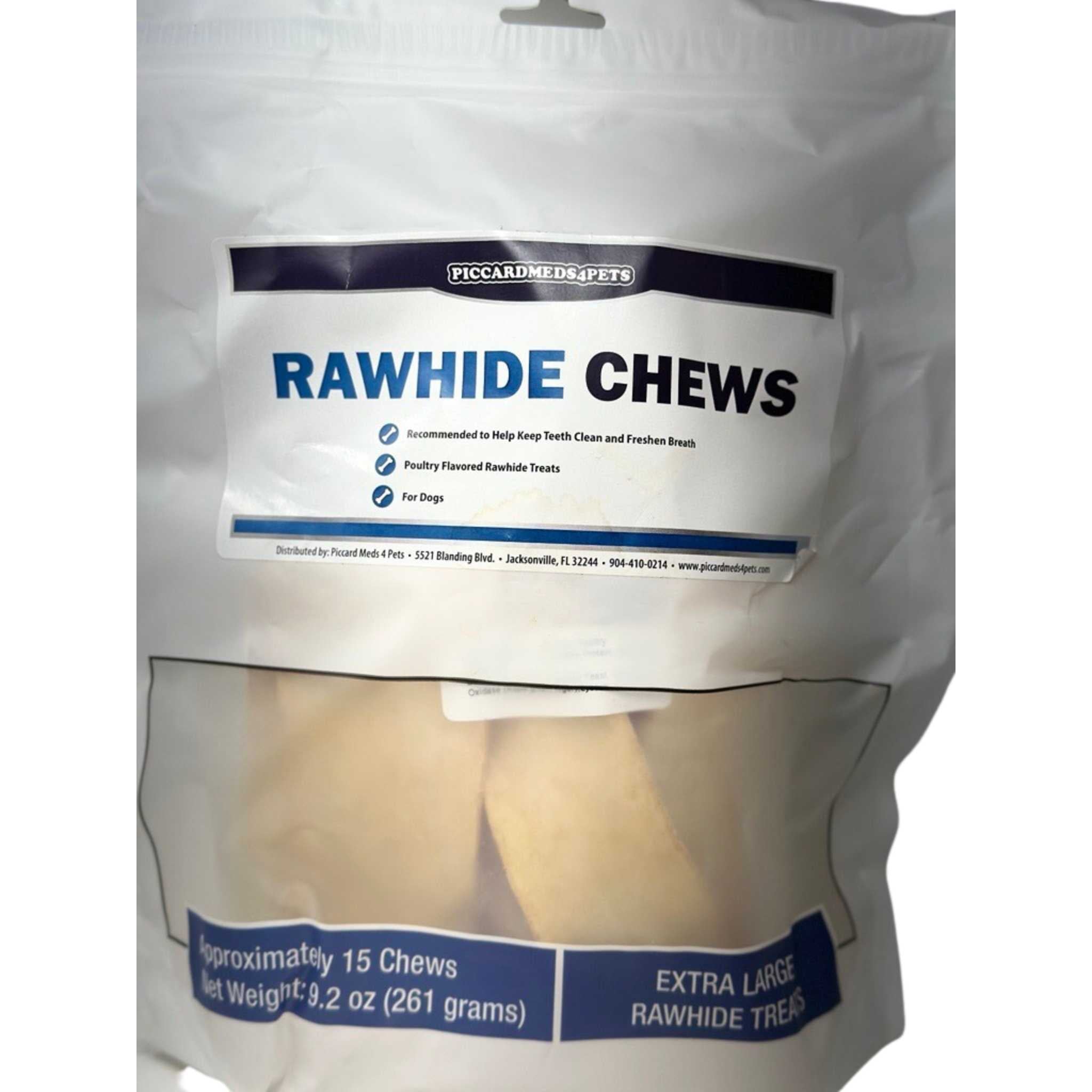 Piccardmeds4pets Rawhide Dental Chews XL Dogs 50lb+ Teeth Cleaning Treats