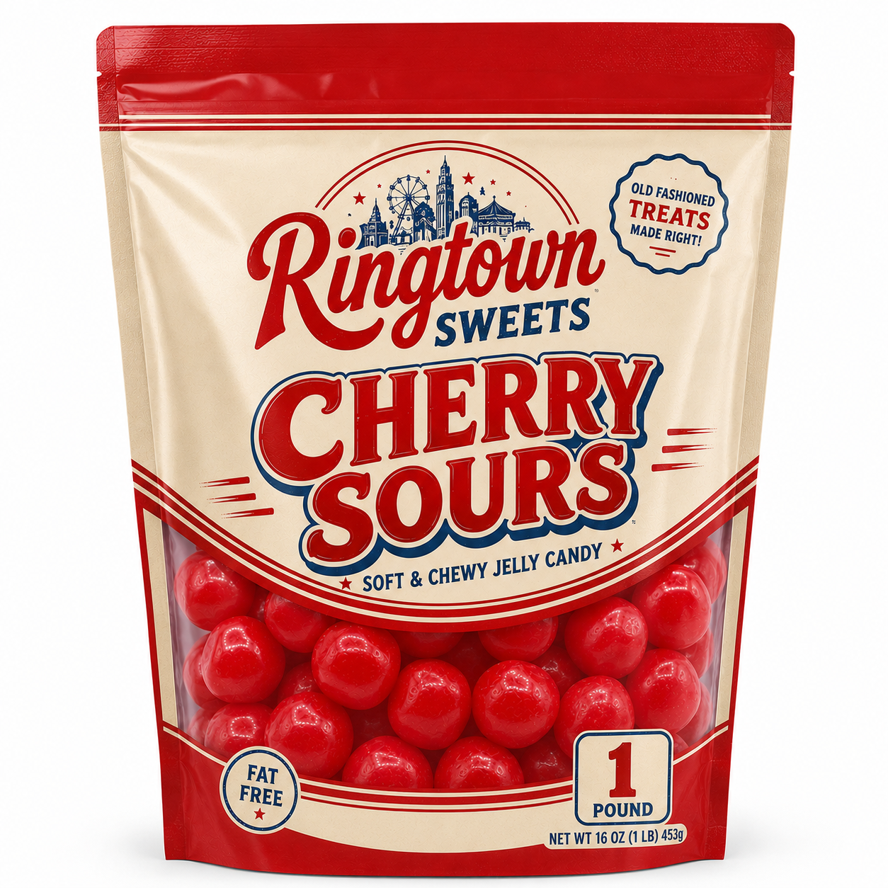 Ringtown Sweets – Cherry Sours – Soft & Chewy Jelly Candy
