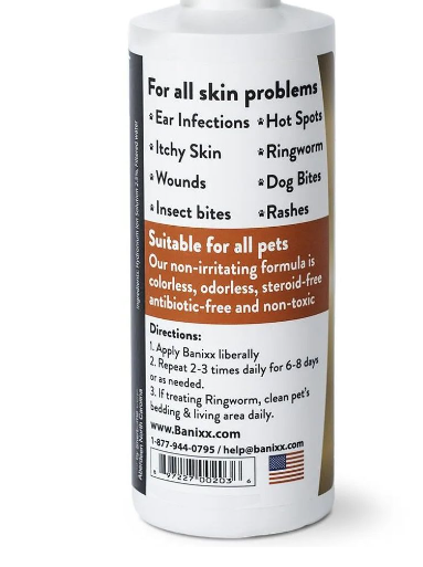 Banixx Horse & Pet Care Grooming Spray Skin Support Alcohol-Free Travel Size 2 oz.