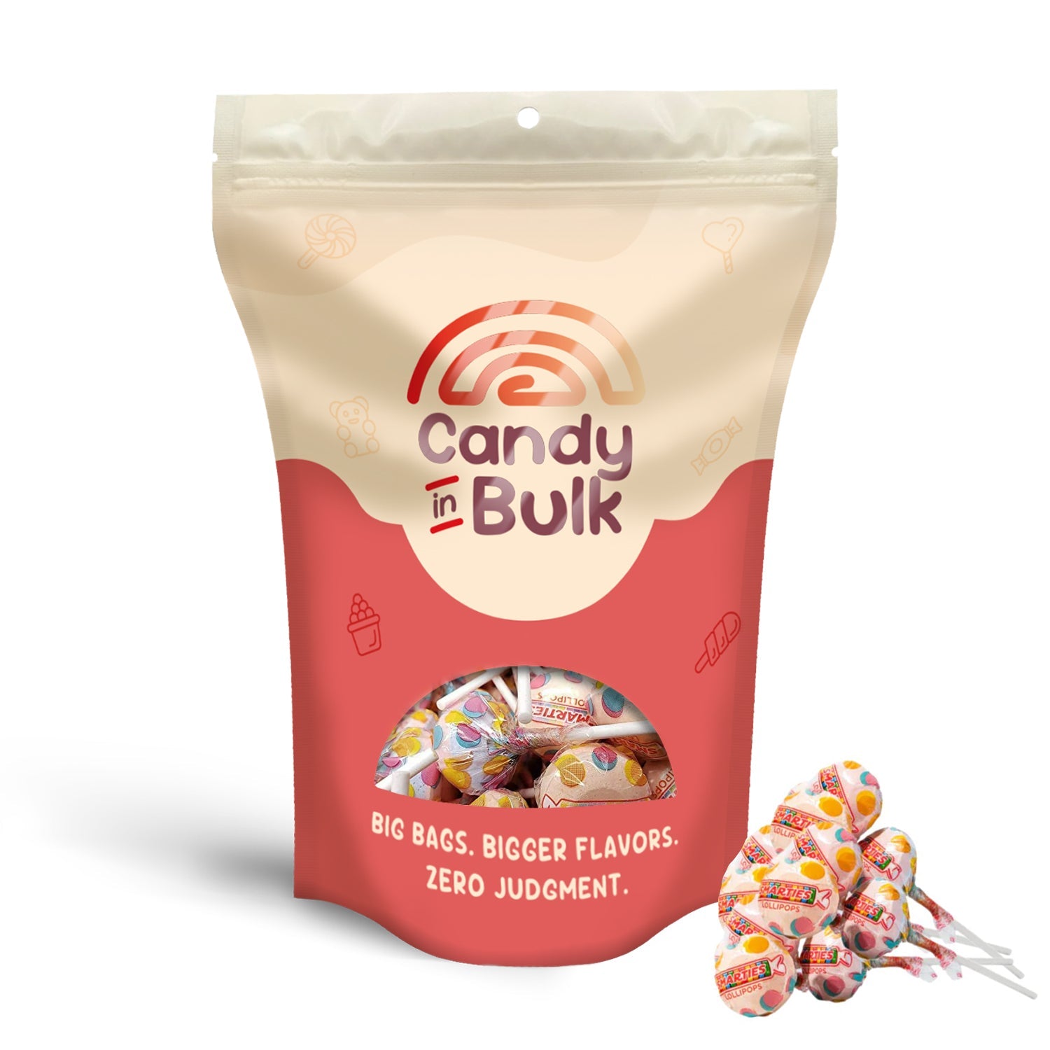 Smarties Lollipops Candy – Assorted Fruit Flavors – Bulk Value Bag