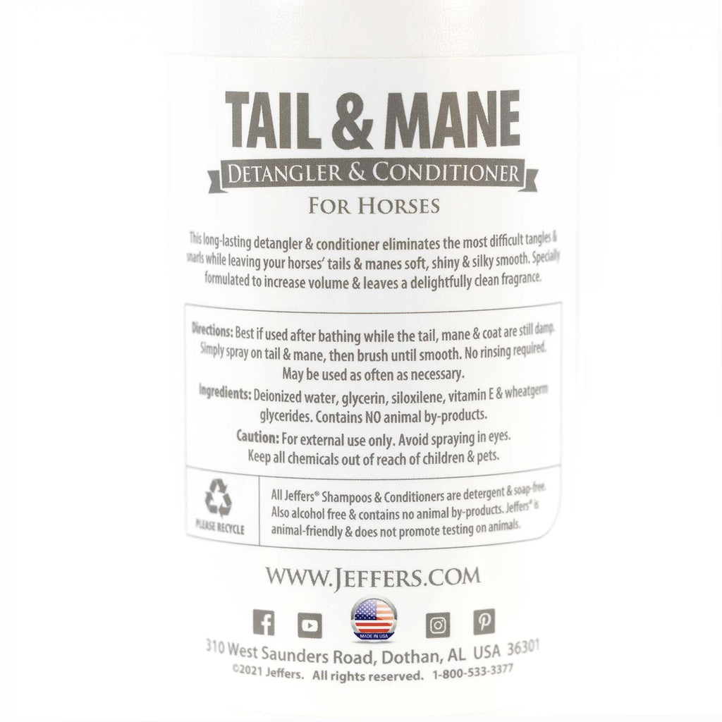 Jeffers Equine Tail & Mane Detangler and Conditioner for Horses