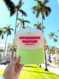 Day Drinking Weather - Lime Green Trucker Hat