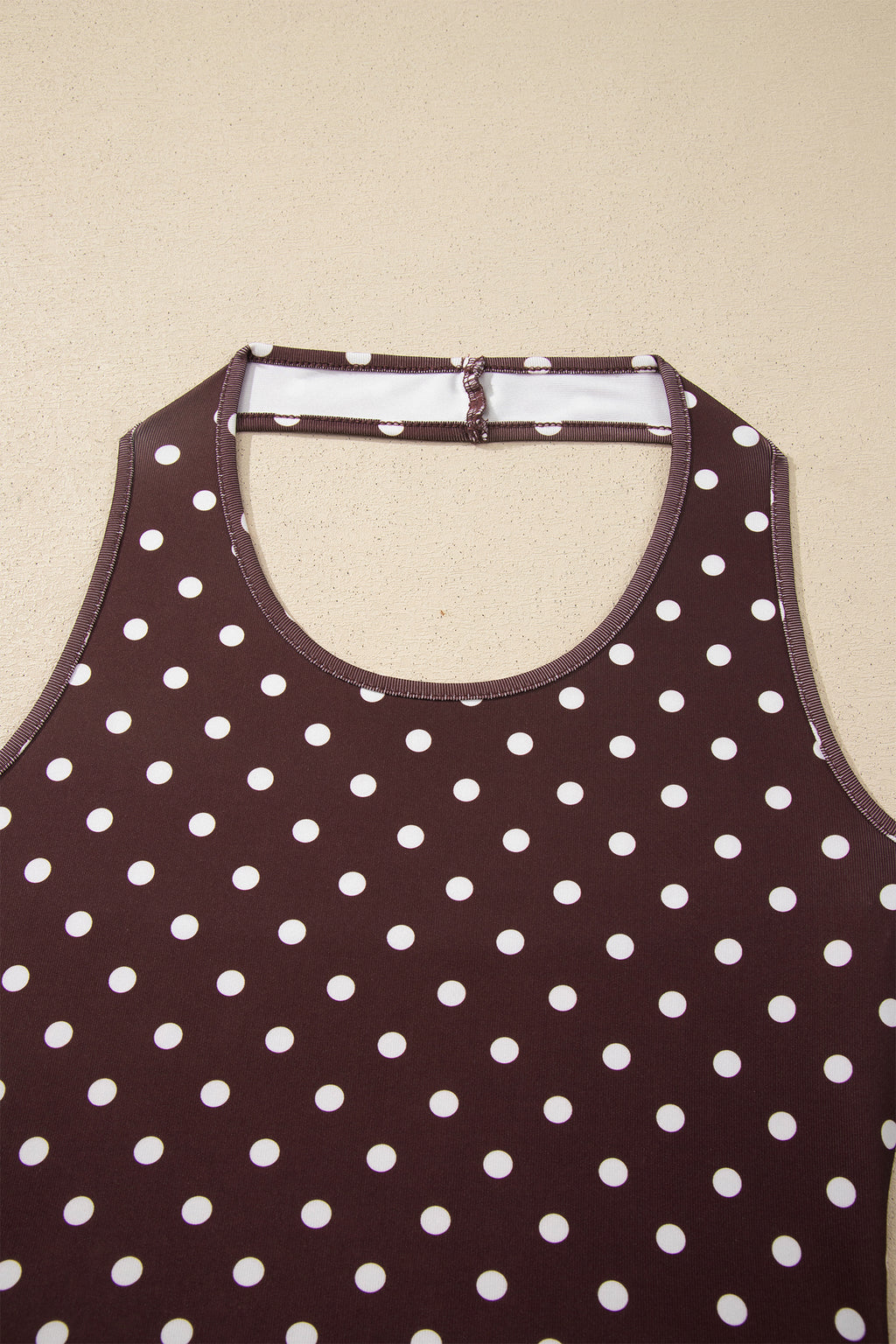 Pink Polka Dot Halter Tank Drawstring Elastic Waist Short Set