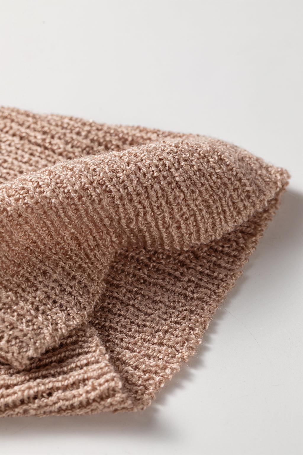 Old Rose Drop Shoulder Crochet Knit Open Front Cardigan