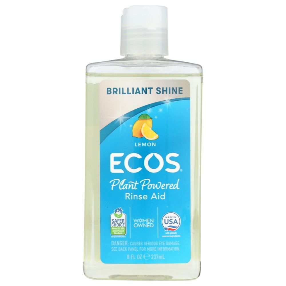 ECOS Rinse Aid Perfect for Shine & Freshness | 8oz Natural Lemon Scent