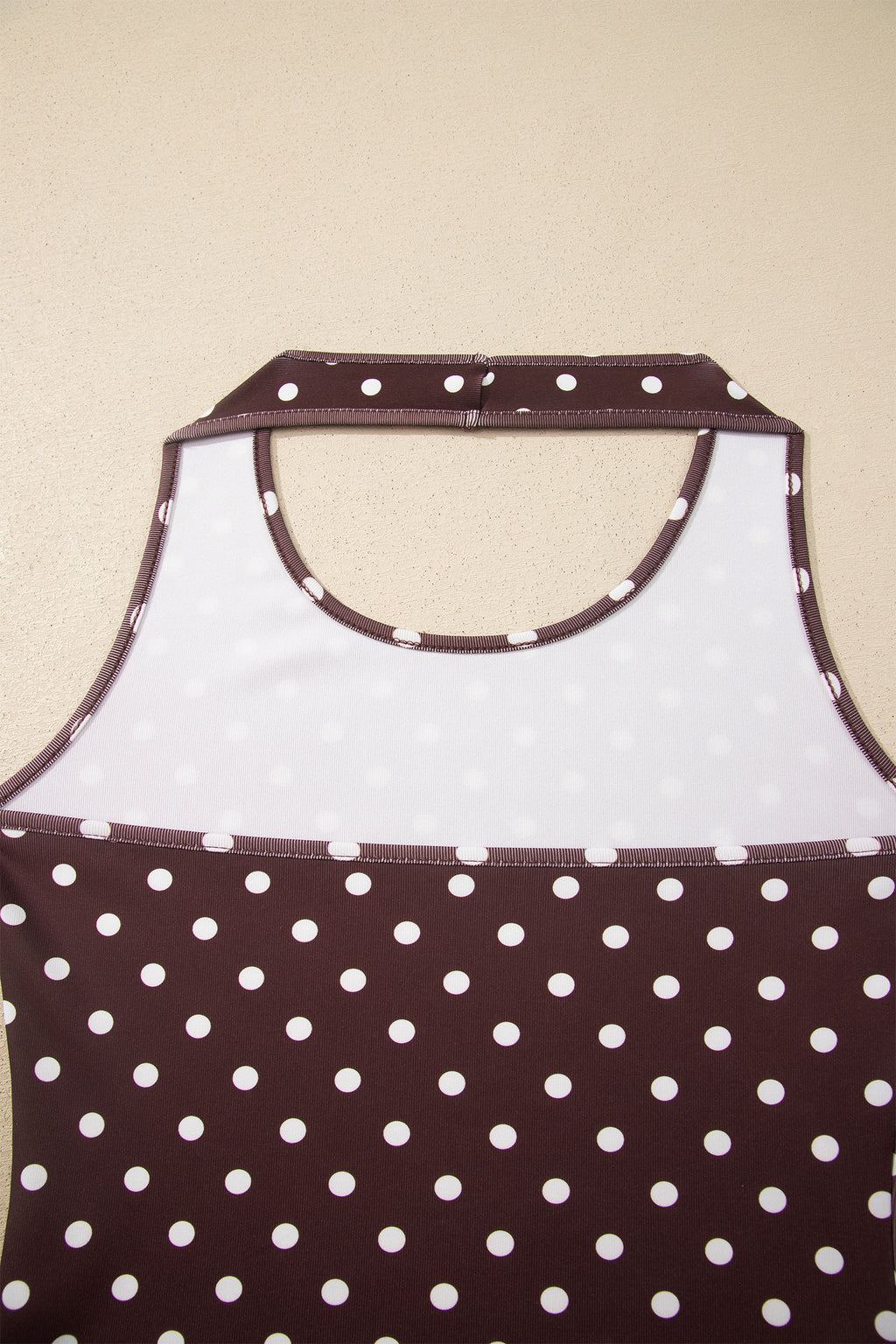 Pink Polka Dot Halter Tank Drawstring Elastic Waist Short Set