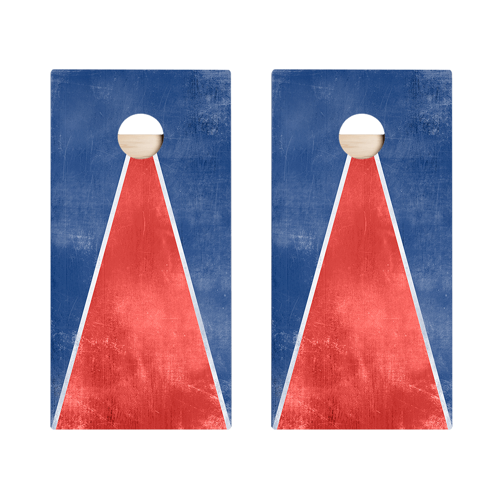 Classic Triangle - Red, White, Blue Star Cornhole Boards