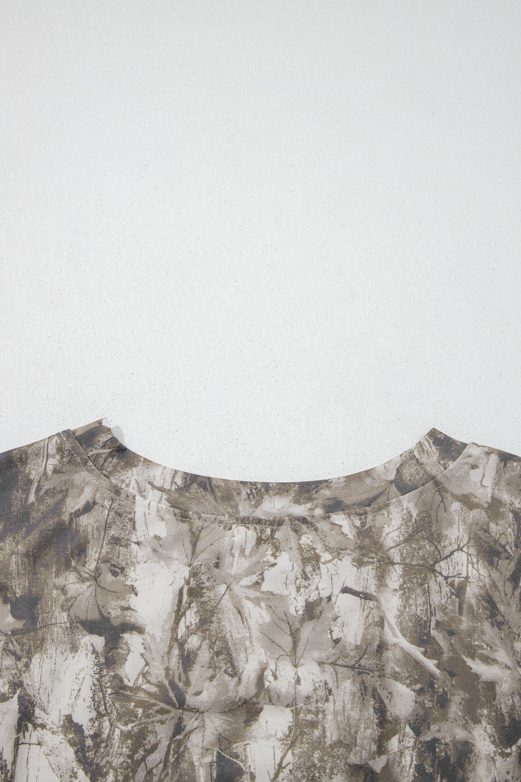 Khaki Plus Size Woodland Camouflage Print T Shirt