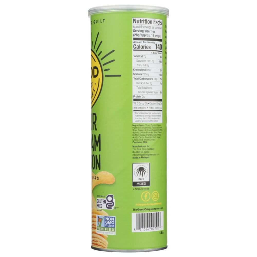 THE GOOD CRISP COMPANY Sour Cream and Onion Potato Chips- 5.6oz |Tasty